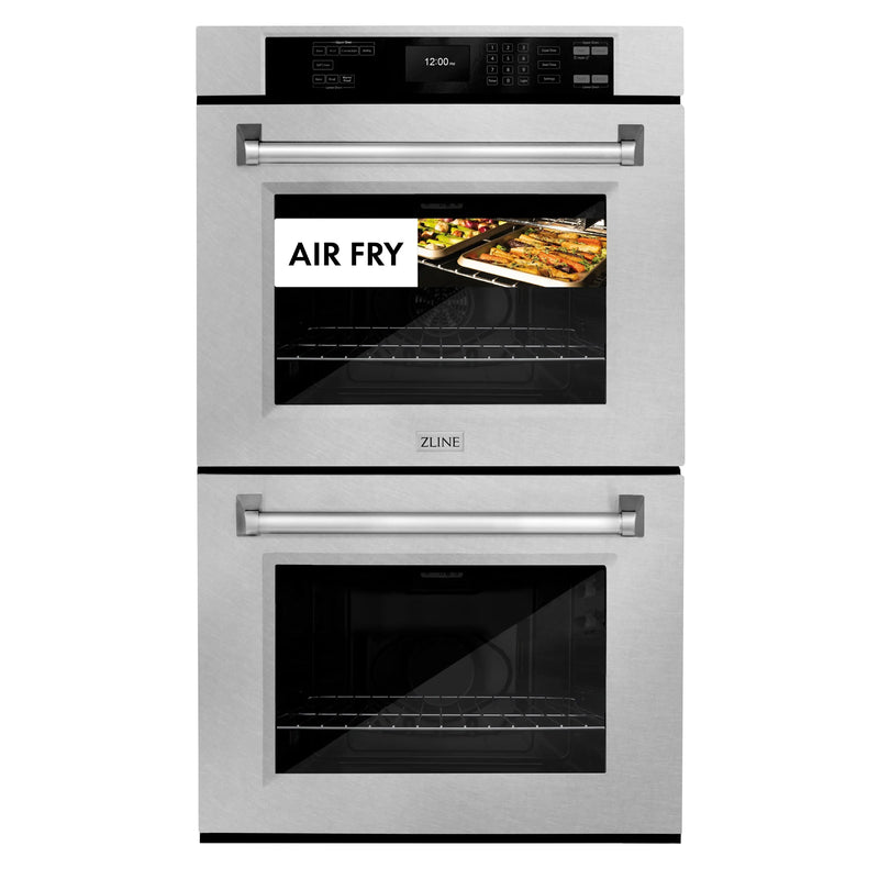 ZLINE 30 in. Professional True Convection Double Wall Oven with Air Fry and Self Clean in Satin Stainless Steel (WADS-30) Zline