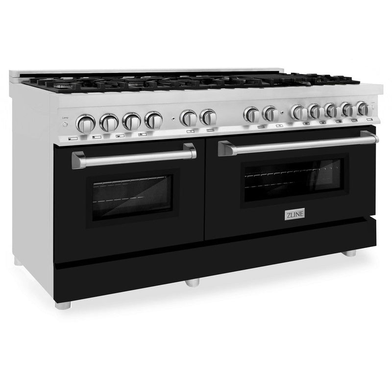 ZLINE 60 in. 7.4 cu. ft. Legacy Dual Fuel Range with 9 Burner Gas Cooktop and 2 Electric Convection Ovens in Stainless S