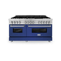 ZLINE 60 In. Professional Dual Fuel Range in Stainless Steel with Blue Matte Door (RA-BM-60)