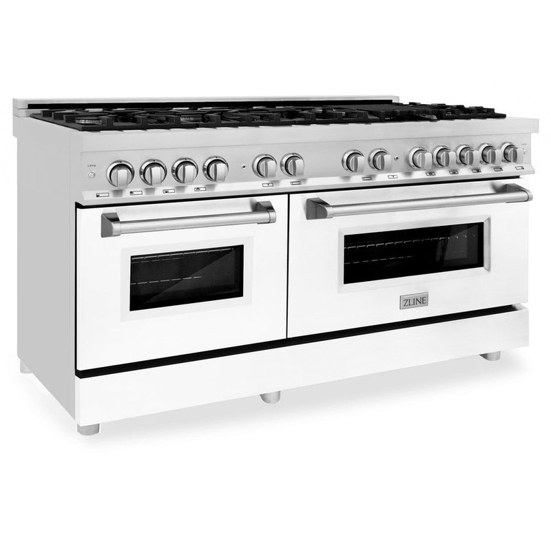 ZLINE 60 in. 7.4 cu. ft. Legacy Dual Fuel Range with 9 Burner Gas Cooktop and 2 Electric Convection Ovens in Stainless S