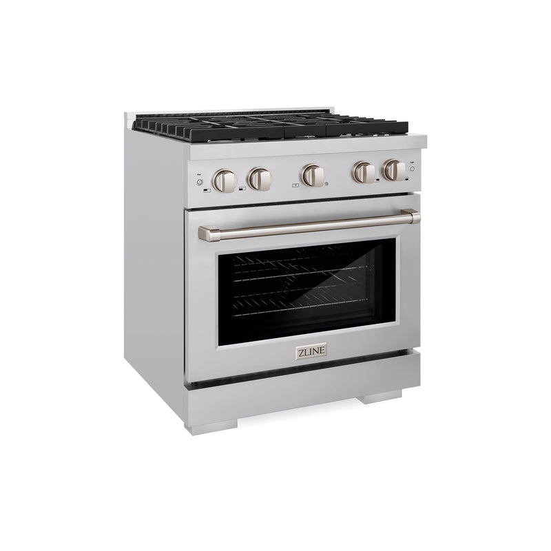 ZLINE SDR-BR-30 30 in. Dual Fuel Range in Stainless Steel