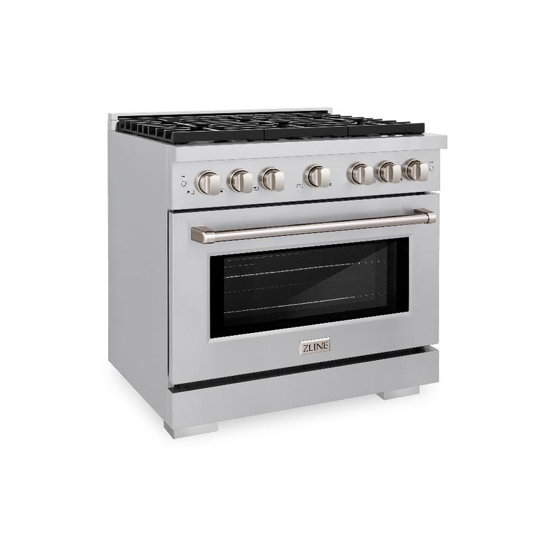 ZLINE SDR-BR-36 36 in. Dual Fuel Range in Stainless Steel