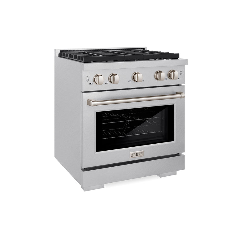 ZLINE SDRS-30 30 in. Dual Fuel Range in Satin Stainless Steel