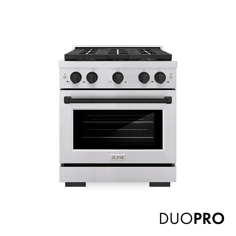 ZLINE PSGRZ-30-MB Autograph Edition 30 in. Gas Range in Stainless Steel