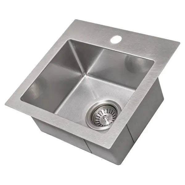 ZLINE 15 in. Donner Topmount Single Bowl Satin Stainless Steel Bar Kitchen Sink (STS-15S) Zline