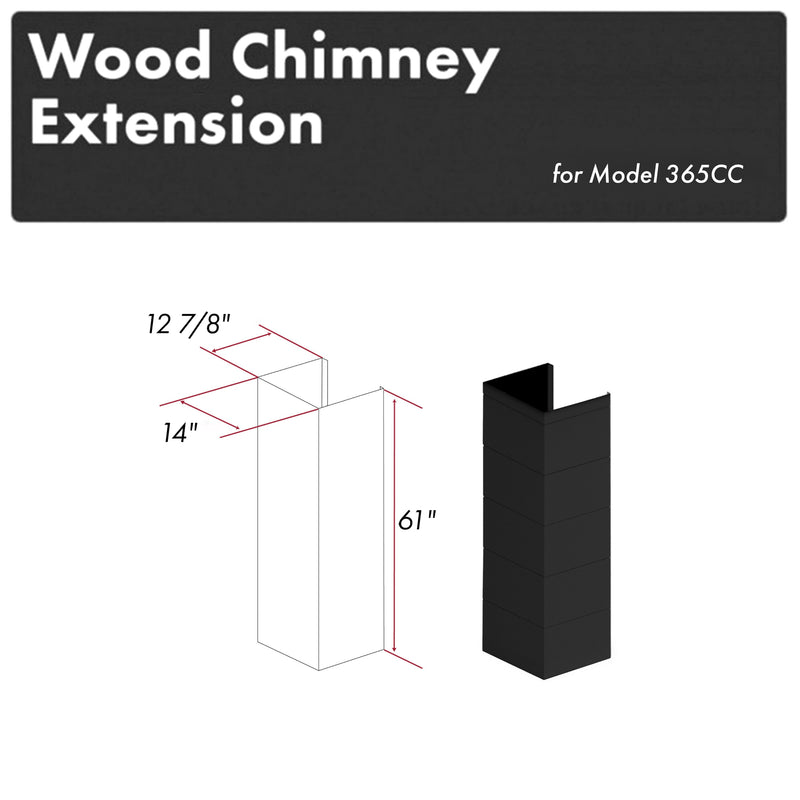 ZLINE 365CC-E 61 in. Range Hood Chimney Kit in Wood/Smooth Black