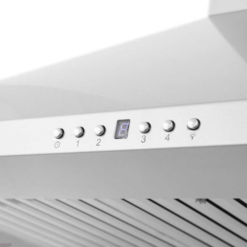 30" ZLINE CrownSound™Ducted Vent Wall Mount Range Hood in Stainless Steel with Built-in Bluetooth Speakers (KF1CRN-BT-30)