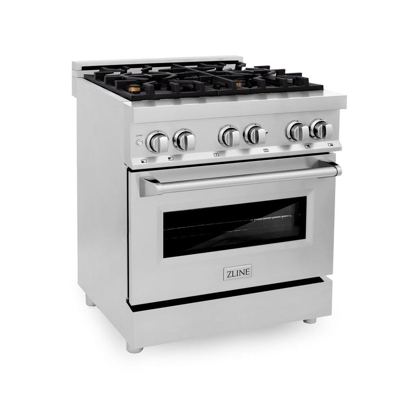 ZLINE 30 in. 4.0 cu. ft. Legacy Dual Fuel Range with Gas Cooktop and Electric Convection Oven in Stainless Steel with 4 