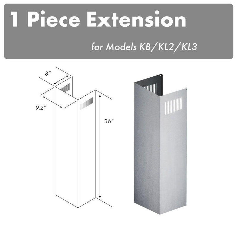 ZLINE 1PCEXT-KB/KL2/KL3 36 in. Range Hood Chimney Kit in Stainless Steel
