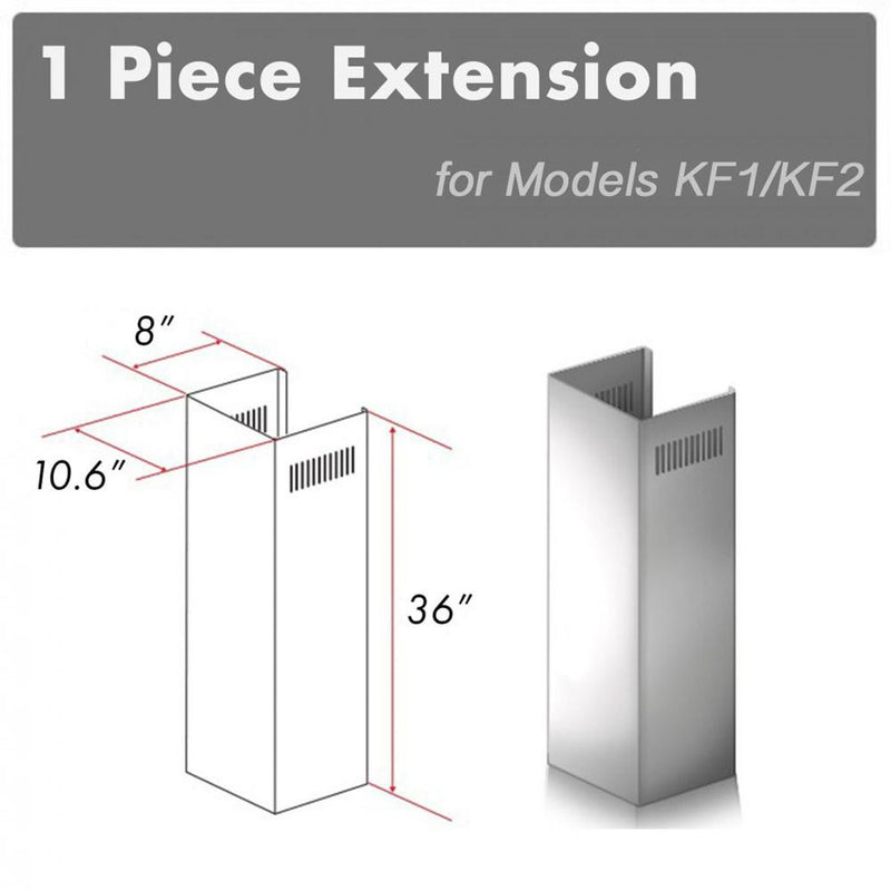 ZLINE 1PCEXT-KF1 36 in. Range Hood Chimney Kit in Stainless Steel