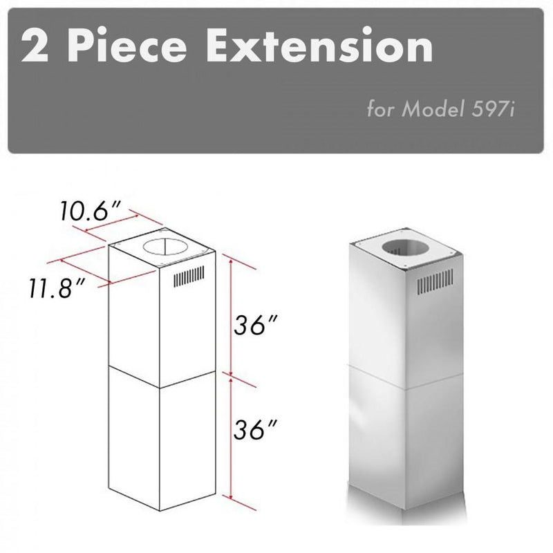 ZLINE 2PCEXT-597I 36 in. Chimney Extension in Stainless Steel
