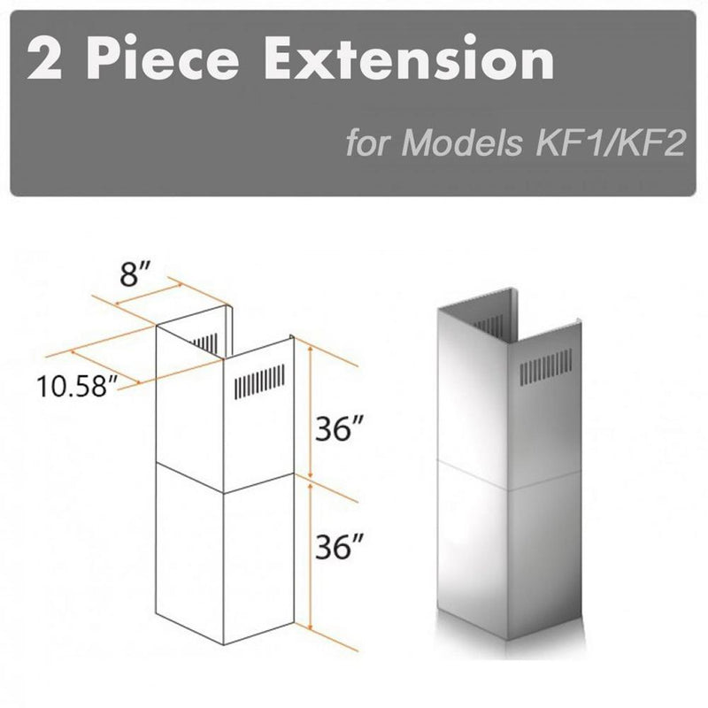 ZLINE 2PCEXT-KF1 36 in. Chimney Extension in Stainless Steel