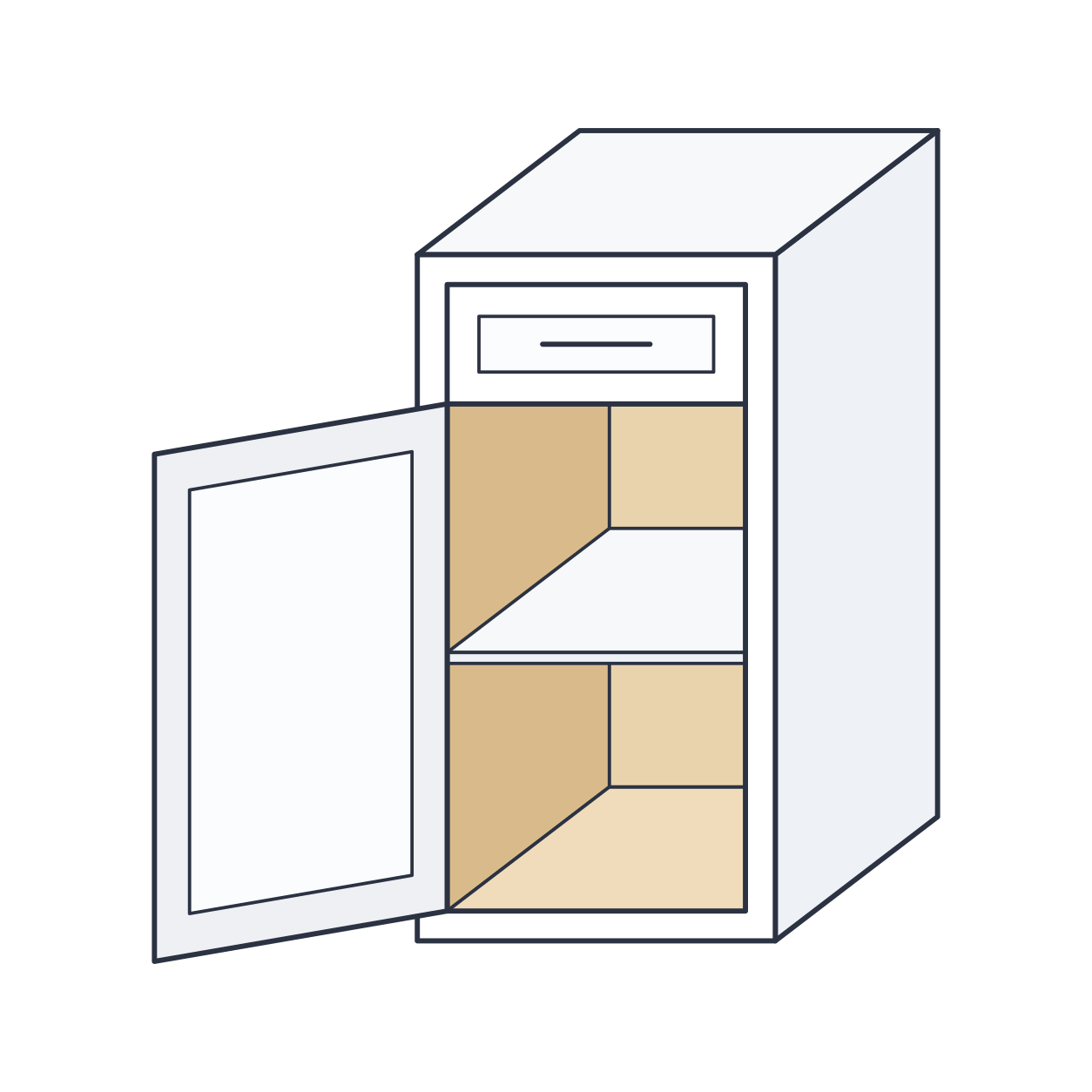 Classic White Shaker base cabinet assembly