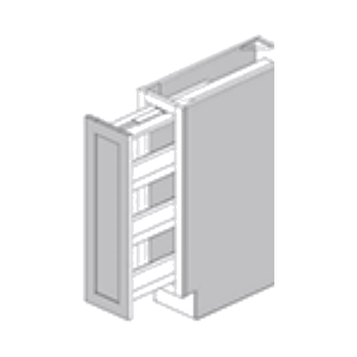 Classic White Shaker spice rack pull-out cabinet assembly