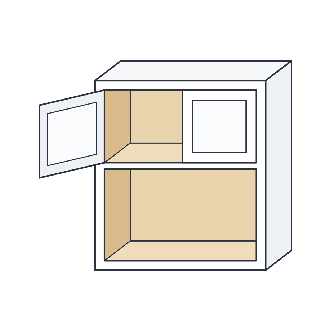 Classic White Shaker wall microwave cabinet assembly