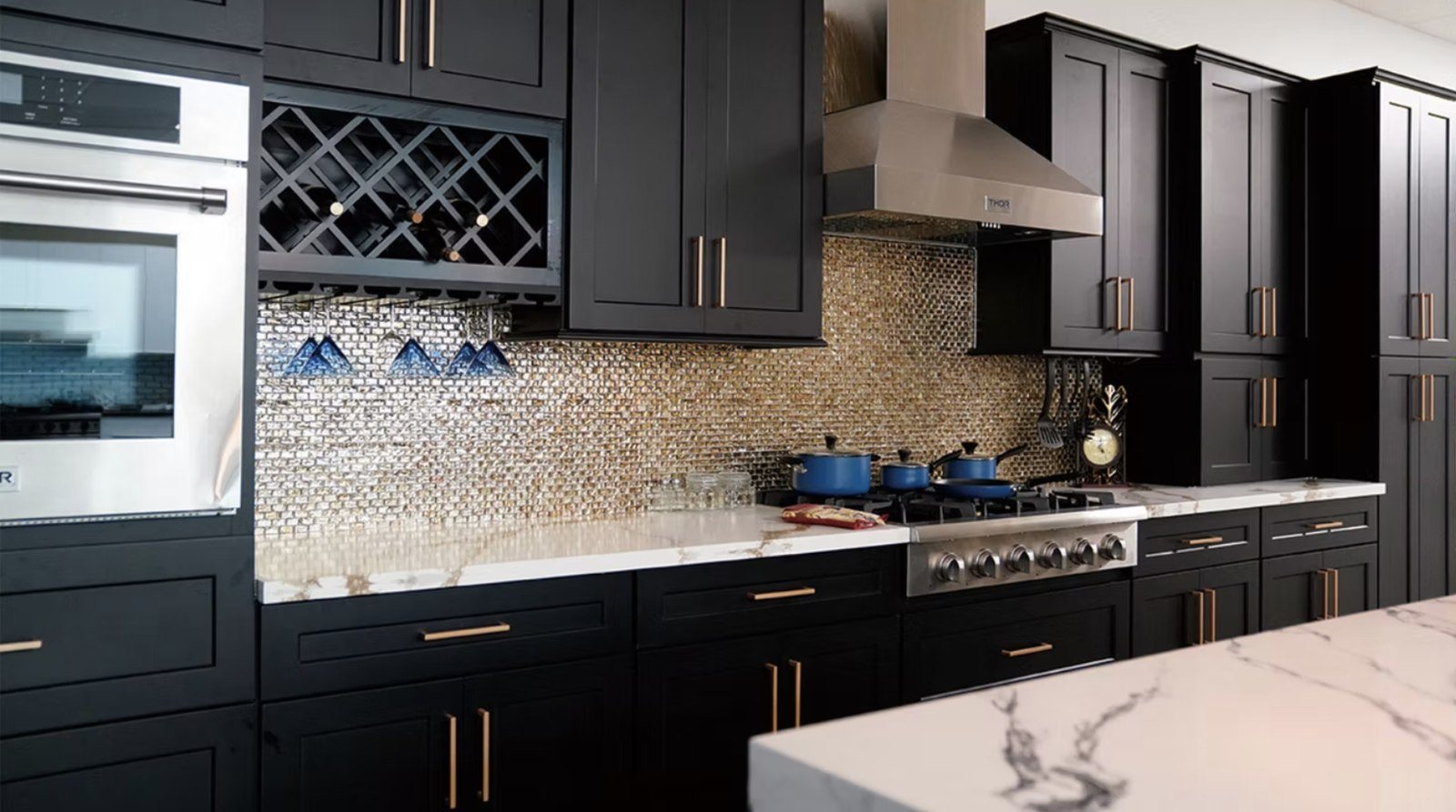 Illustrative Matte Black Shaker kitchen design, not an exact product installation